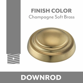 Downrod Champagne Soft Brass oscillating electric fans for full room circulation