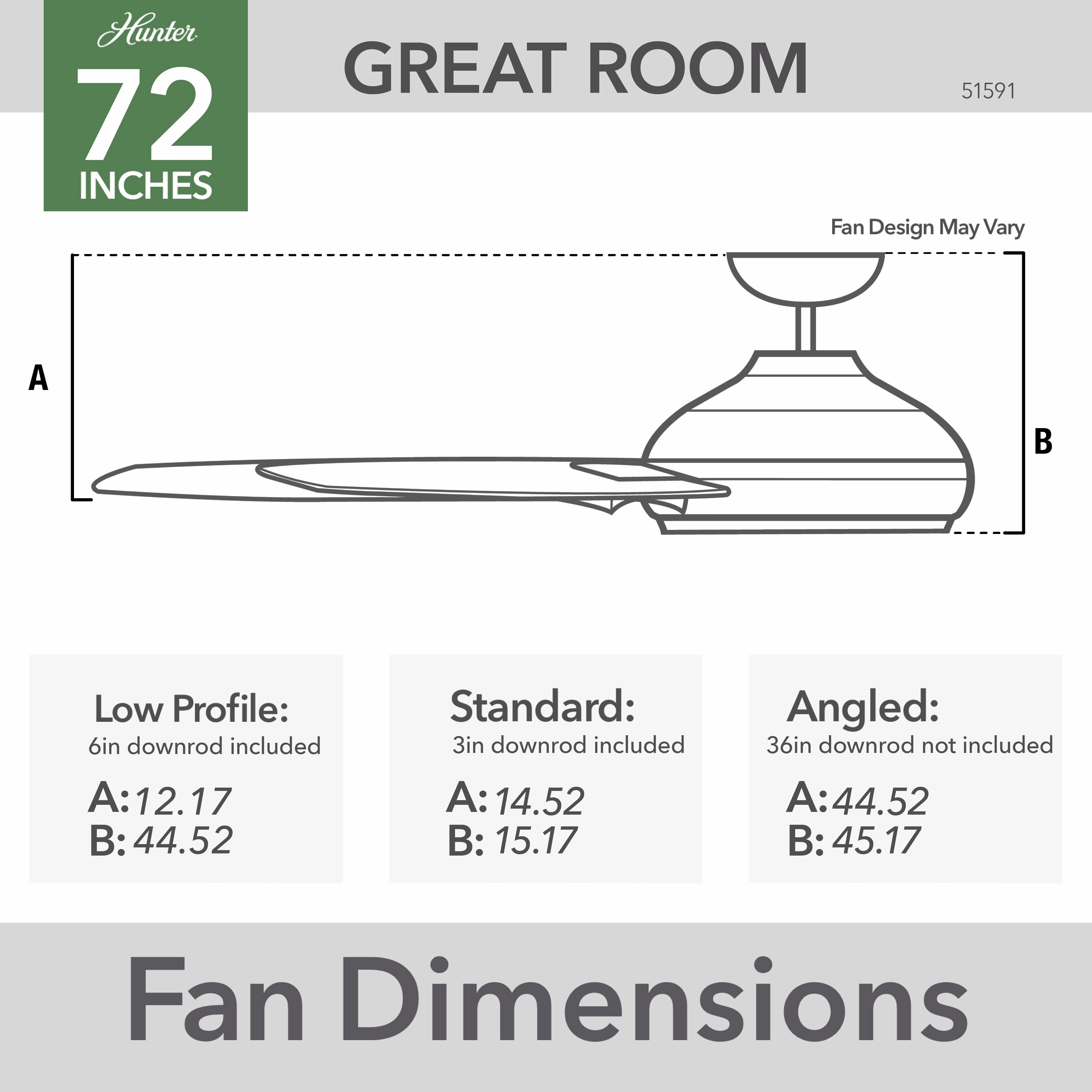 Downtown 72"Ceiling Fan Matte Silver