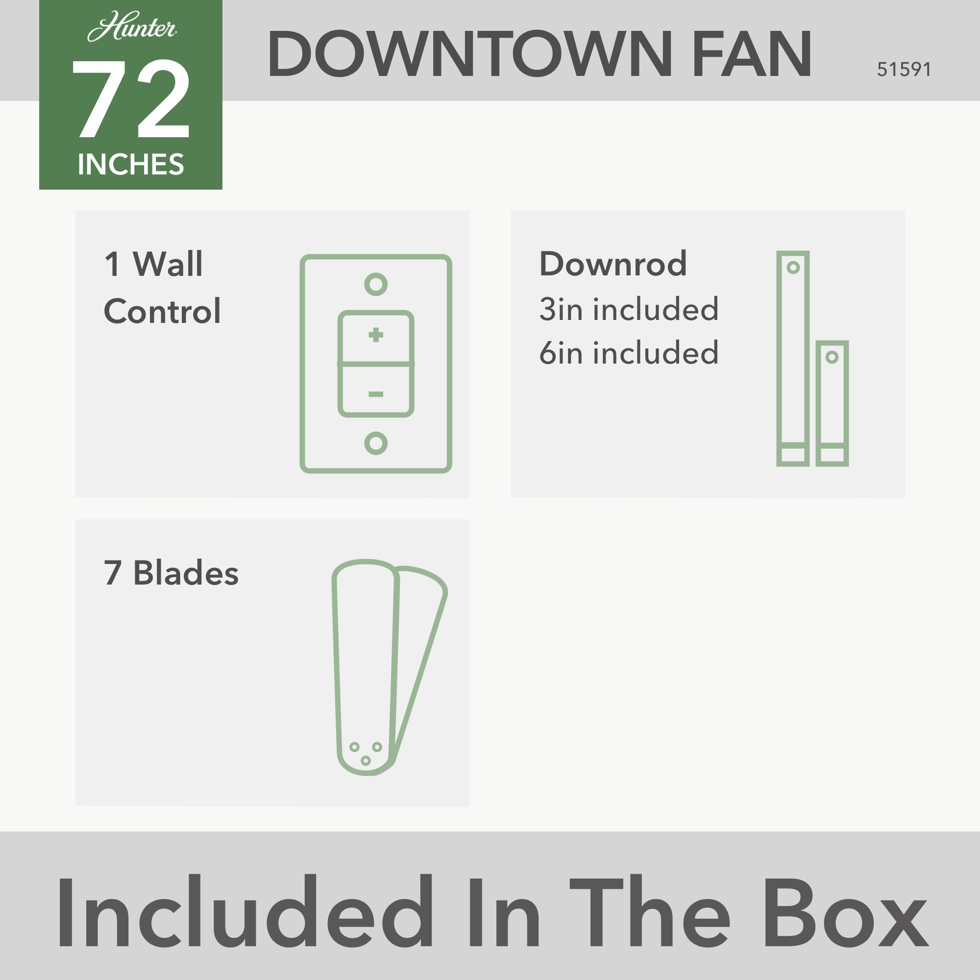 Downtown 72"Ceiling Fan Matte Silver