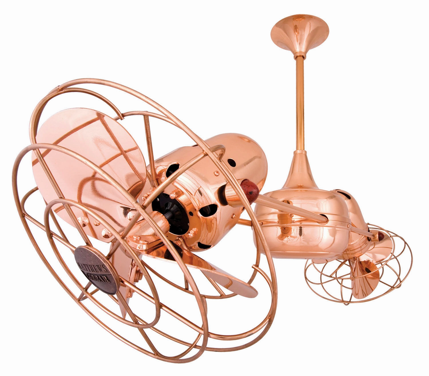 Duplo-Dinamico 36"Ceiling Fan Polished Copper quiet small fans for desk or nightstand