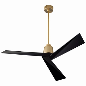 Dynamo 54"Ceiling Fan Aged Brass W/ Black Blades sleek design electric fans for modern homes