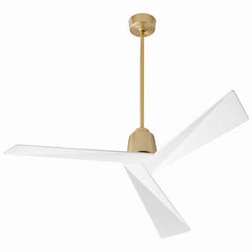 Dynamo 54"Ceiling Fan Aged Brass W/ White Blades lightweight fans for moving around easily
