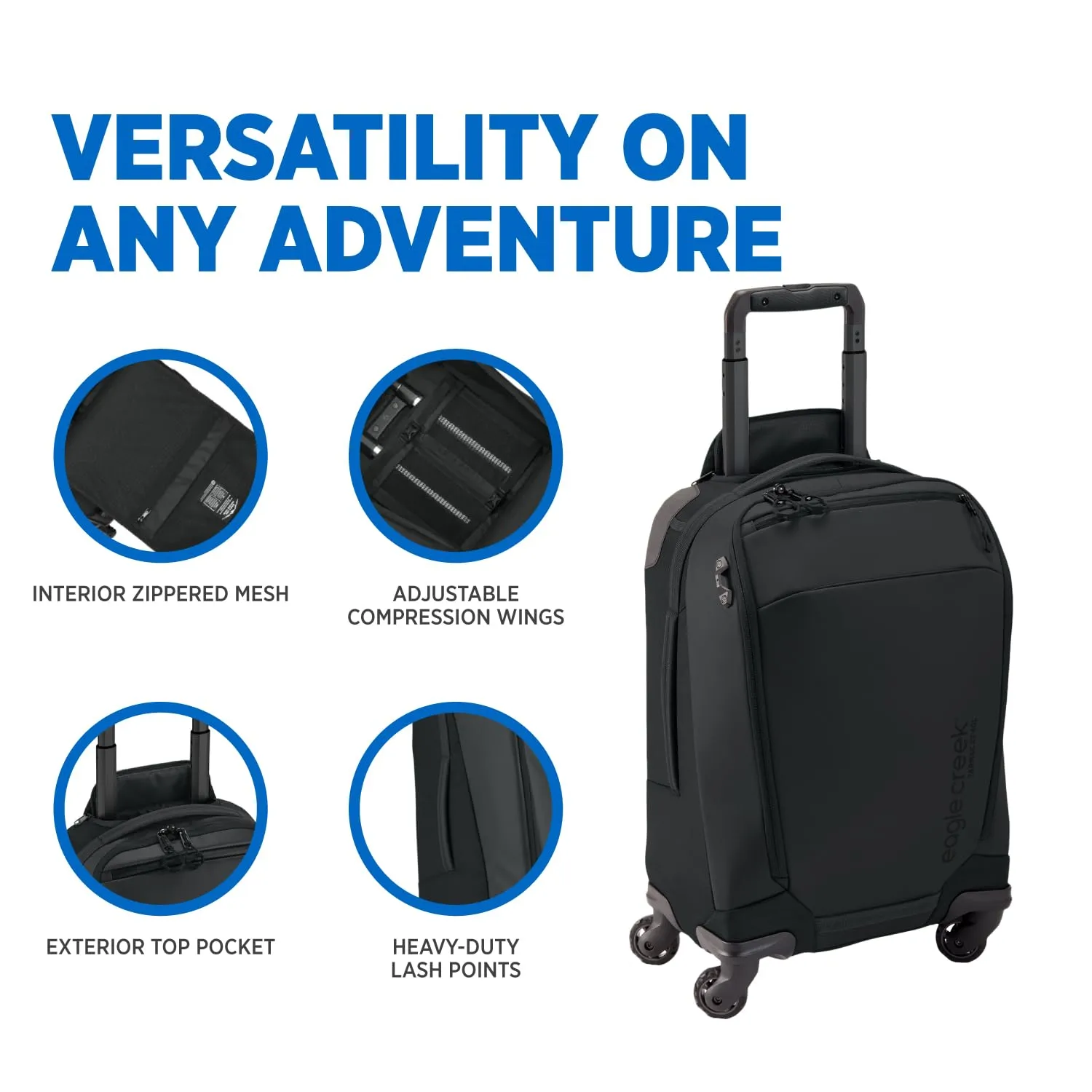 Eagle Creek Tarmac XE Carry On 4 Wheeled Luggage, 40L Bags Eagle-Creek