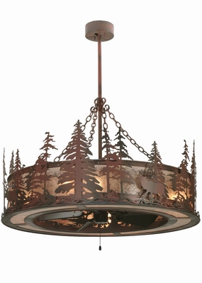 Elk At Dusk 11 Light Chandel-Air quiet small fans for desk or nightstand
