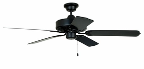 Enduro Plastic 52"Ceiling Fan Matte Black outdoor exterior fans for patio cooling