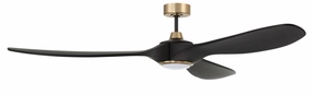 Envy 84 84"Ceiling Fan Flat Black/Satin Brass large electric fans for spacious rooms