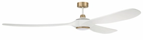 Envy 84 84"Ceiling Fan White/Satin Brass large electric fans for spacious rooms