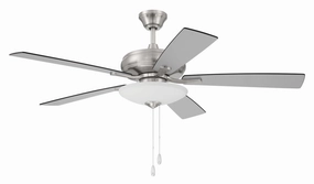 Eos 3 Light Bowl 52"Ceiling Fan Brushed Polished Nickel portable medium fans with handle design