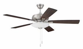 Eos 3 Light Bowl 52"Ceiling Fan Brushed Polished Nickel medium electric fans for multi-room use