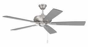 Eos 52"Ceiling Fan Brushed Polished Nickel portable medium fans with handle design