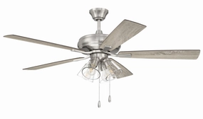 Eos Clear 4 Light 52"Ceiling Fan Brushed Polished Nickel sleek design electric fans for modern homes