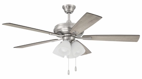 Eos Frost 4 Light 52"Ceiling Fan Brushed Polished Nickel stylish medium fans for contemporary homes