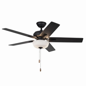 Erikson 52"Ceiling Fan Matte Black home fans with built-in timer settings