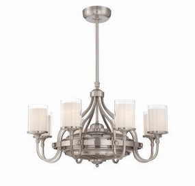 Etesian Eight Light Fan D'lier Satin Nickel affordable cooling fans for summer