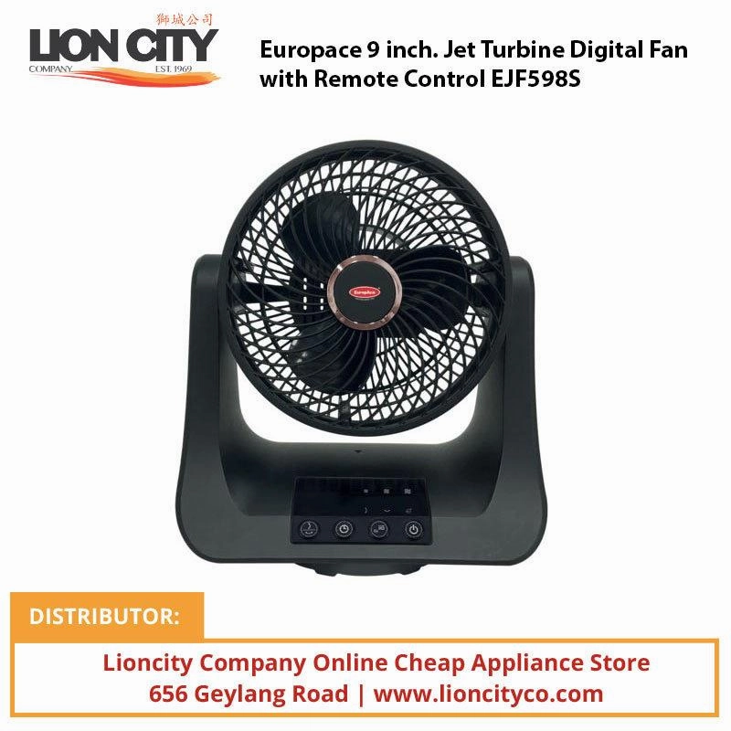 Europace 9 inch. Jet Turbine Digital Fan with Remote Control EJF 598S standard all-purpose electric cooling fans