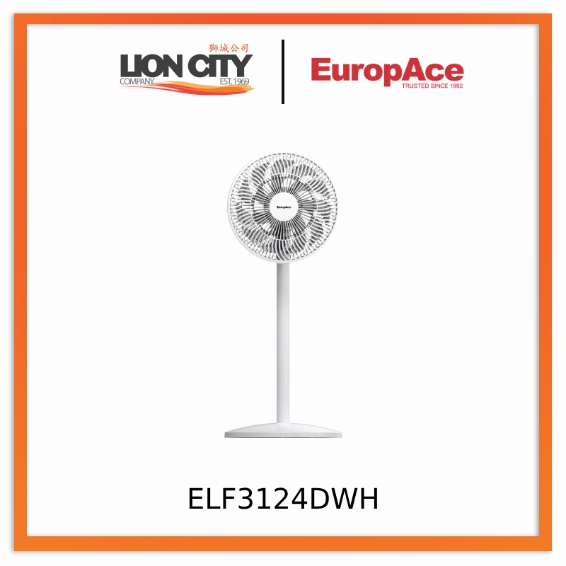 Europace ELF3124D 12" Living Fan with Remote control ELF3124DWH standard all-purpose electric cooling fans