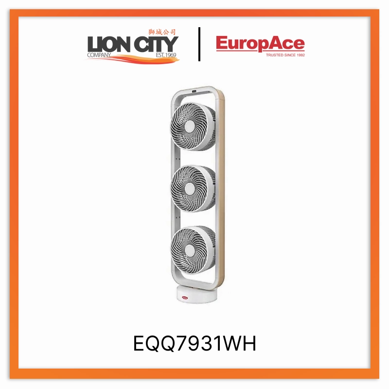 Europace EQQ7931WH 9 Trio Turbo Oscillating Fan standard all-purpose electric cooling fans