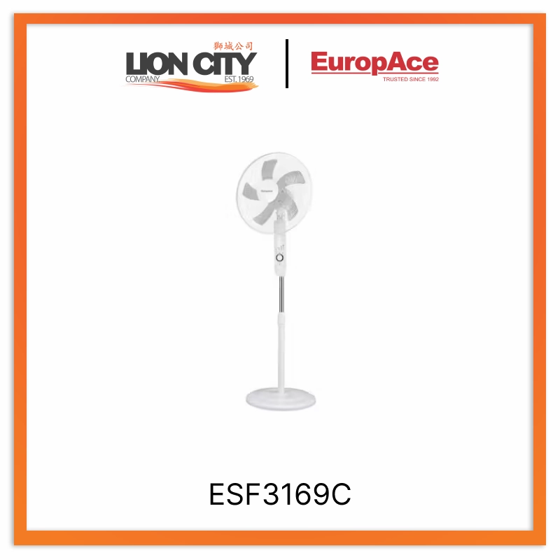 Europace ESF3169C 16" Stand Fan With Remote standard all-purpose electric cooling fans