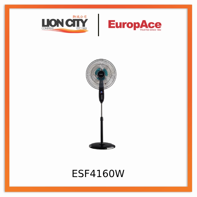 EuropAce ESF 4160W Double Blade Stand Fan 16 inch w Remote standard all-purpose electric cooling fans