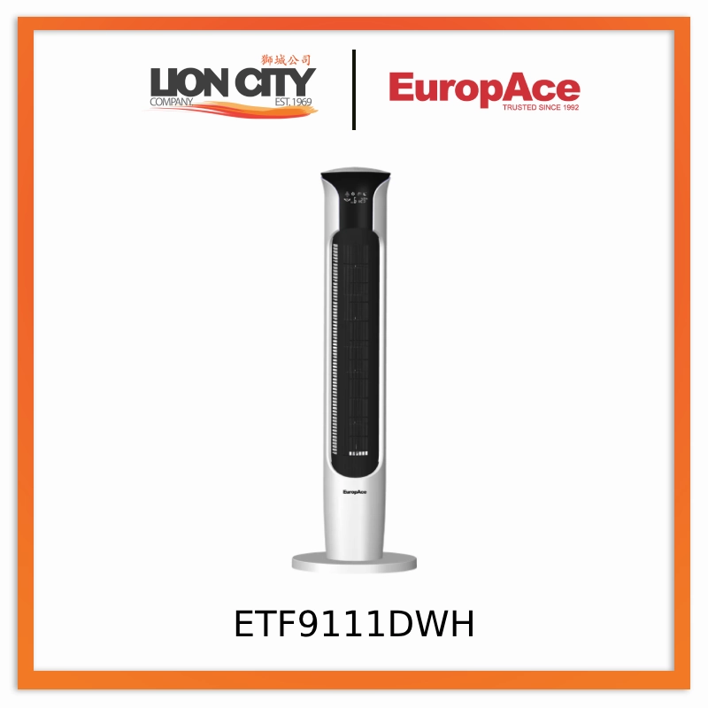 Europace ETF9111D 44" Tower Fan with Ionizer Sturdy built ETF9111DWH standard all-purpose electric cooling fans