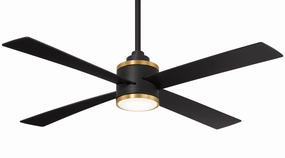 Falco 54"Ceiling Fan Coal/Soft Brass whisper-quiet fans for bedrooms and offices