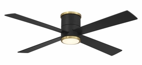 Falco Flush 54"Ceiling Fan Coal W/ Soft Brass quiet electric fans for home use