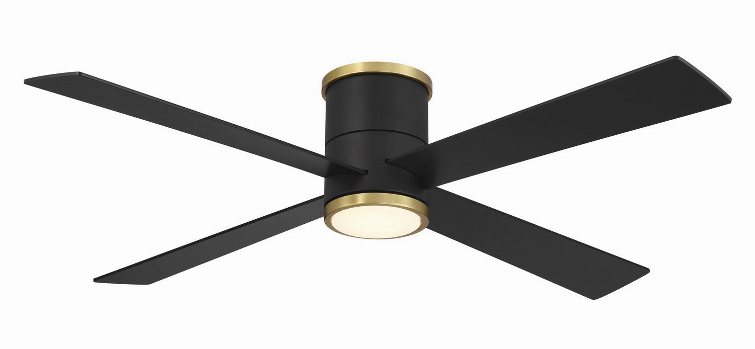 Falco Flush 54"Ceiling Fan Coal W/ Soft Brass quiet electric fans for home use