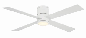 Falco Flush 54"Ceiling Fan Flat White whisper-quiet fans for bedrooms and offices