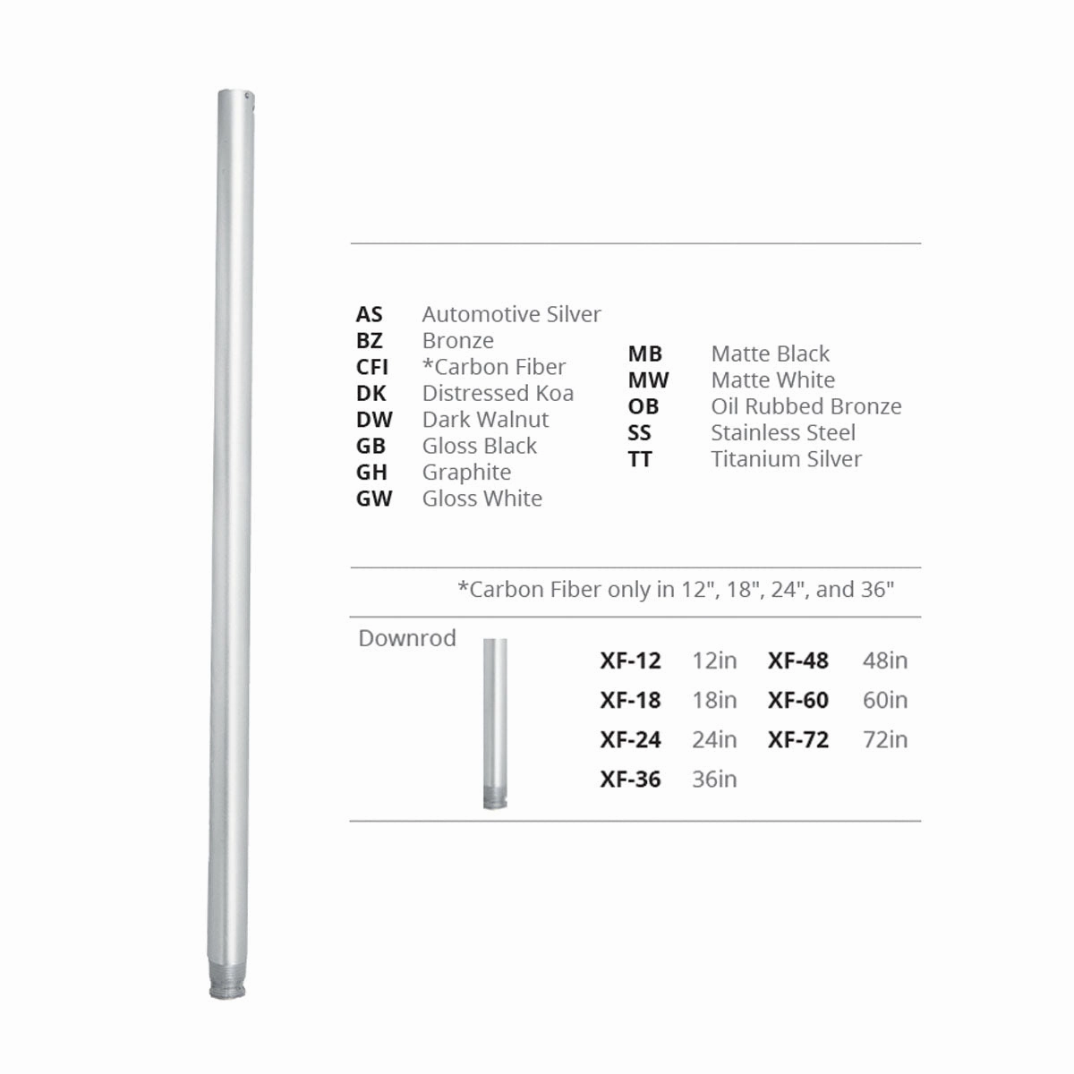Fan Accessories Downrod Gloss White best electric fans for daily use