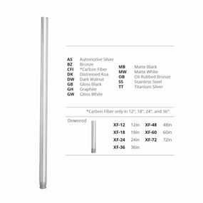 Fan Accessories Downrod Titanium Silver indoor electric fans with remote control