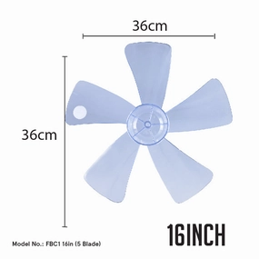 Fan Blade  Replacement ABS 16" Desk Fan , Stand Fan, Wall Fan (FBC165B) standing and wall fan combo for airflow control