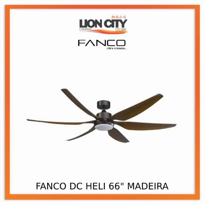 Fanco Heli 66" Madeira DC Ceiling Fan standard all-purpose electric cooling fans