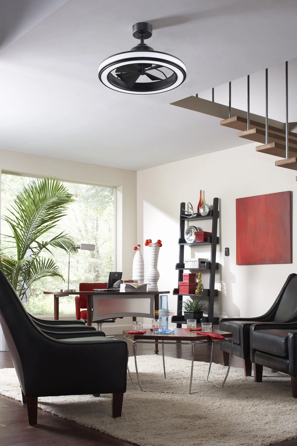 Fanimation 16" Gleam Indoor/Outdoor Fandelier Ceiling Fan with 20W LED Light and Remote Control