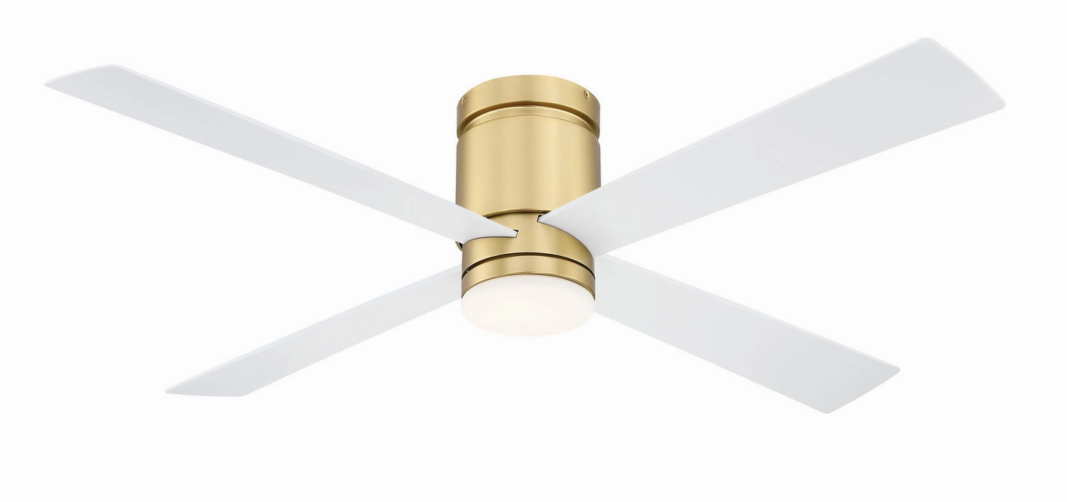 Fanimation Kwartet 52" Flushmount Indoor/Outdoor Ceiling Fan with 18W LED Light and Remote Control low-profile ceiling fans with lights