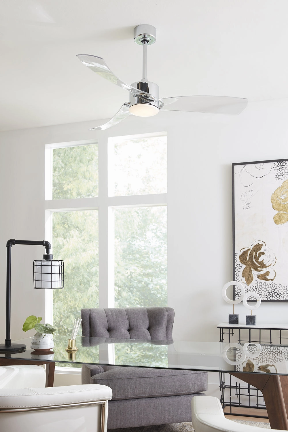 Fanimation SculptAire 52" Indoor//Outdoor Ceiling Fan with 18W LED Light and Remote Control