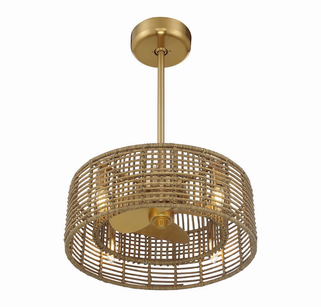 Ferndale Four Light Fan D'Lier Warm Brass