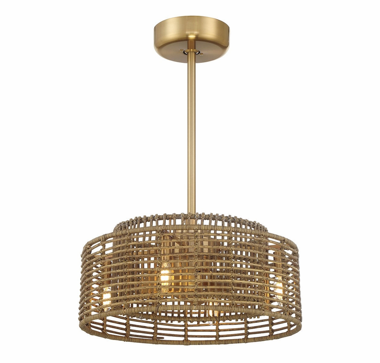 Ferndale Four Light Fan D'Lier Warm Brass