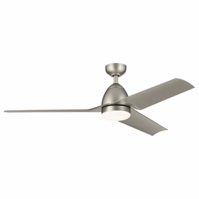 Fit 54"Ceiling Fan Painted Brushed Nickel outdoor exterior fans for patio cooling