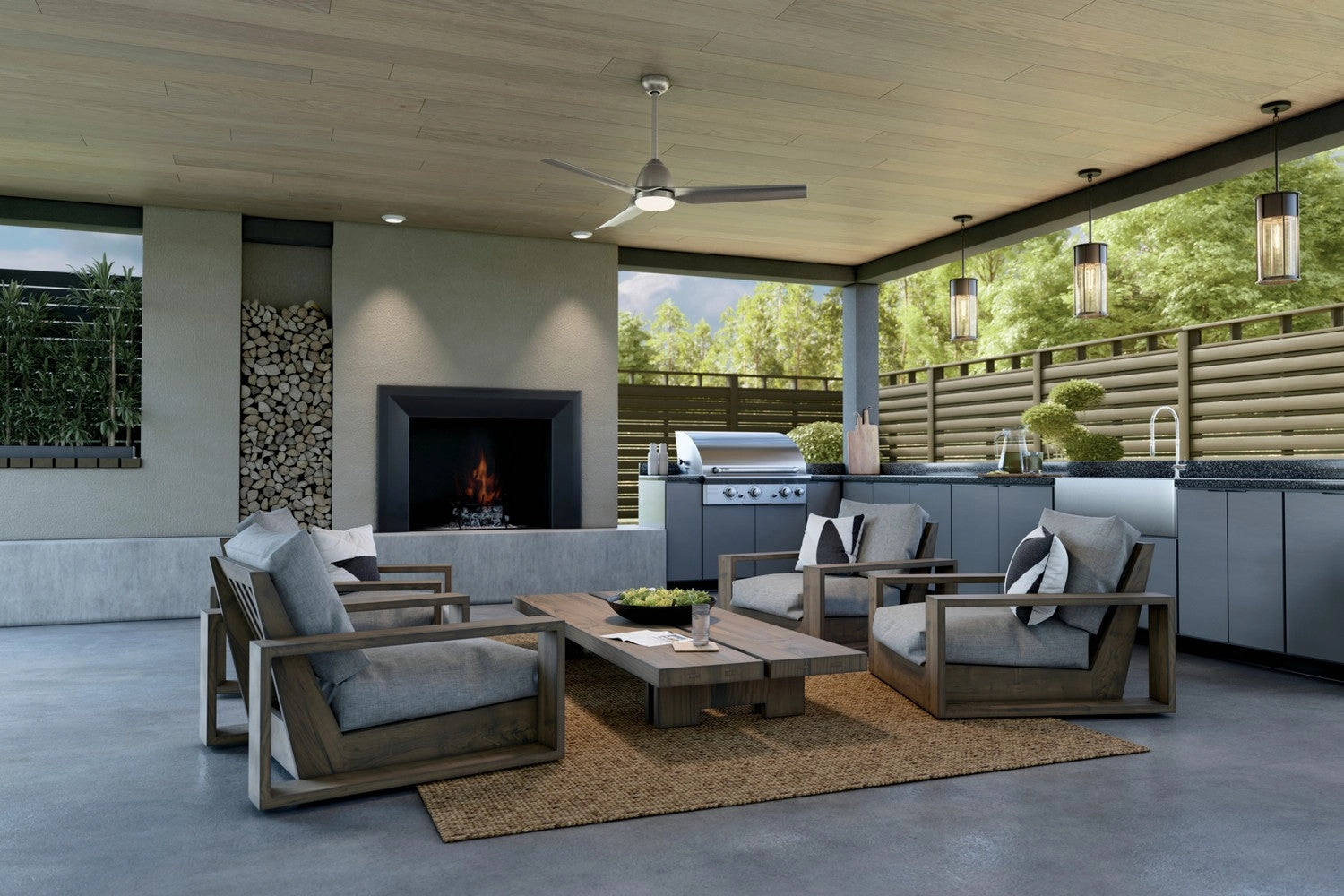Fit 54"Ceiling Fan Painted Brushed Nickel