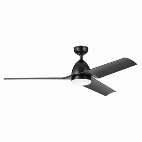 Fit 54"Ceiling Fan Satin Black outdoor exterior fans for patio cooling