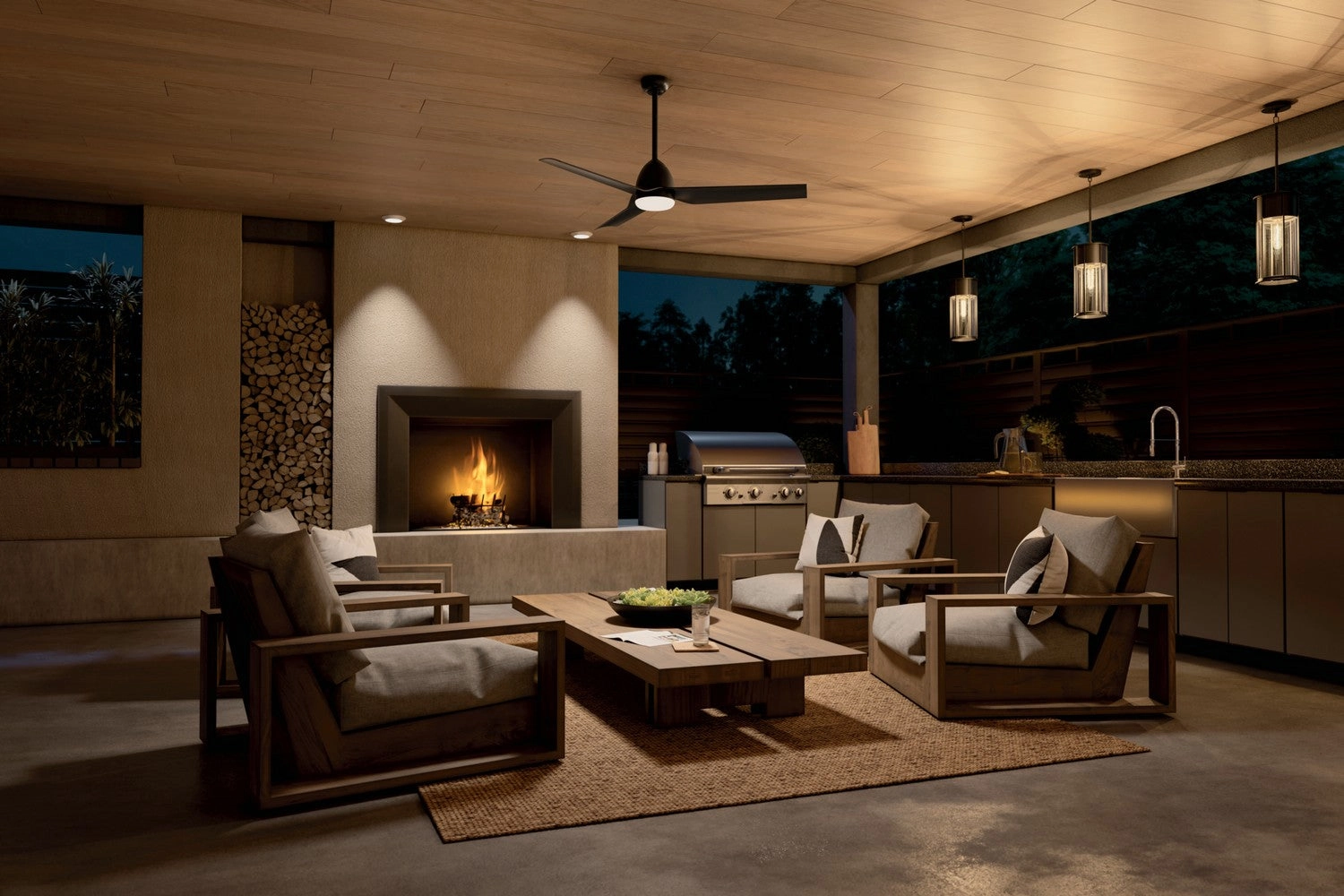 Fit 54"Ceiling Fan Satin Black