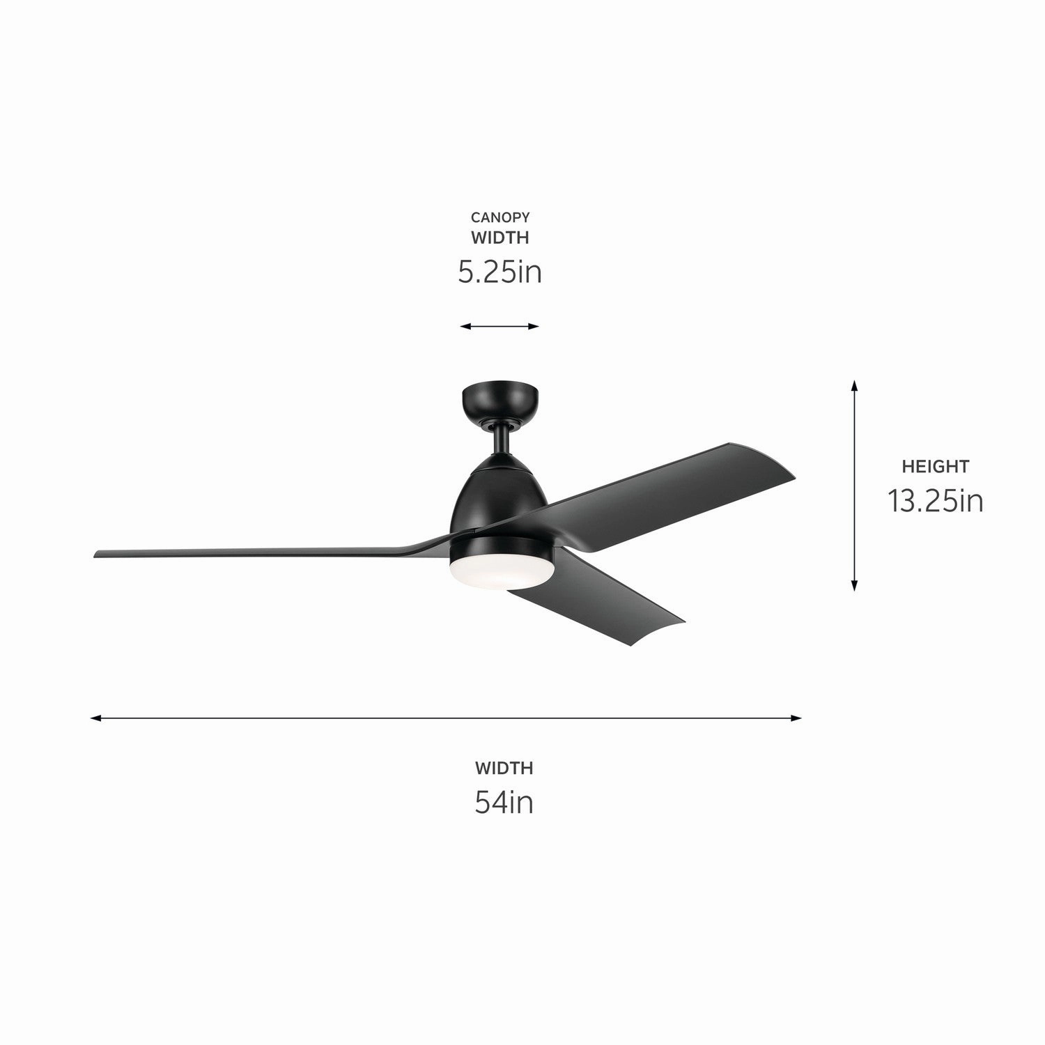 Fit 54"Ceiling Fan Satin Black