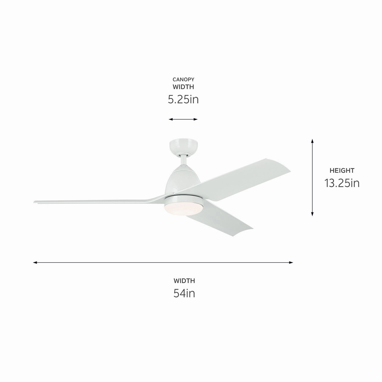 Fit 54"Ceiling Fan White