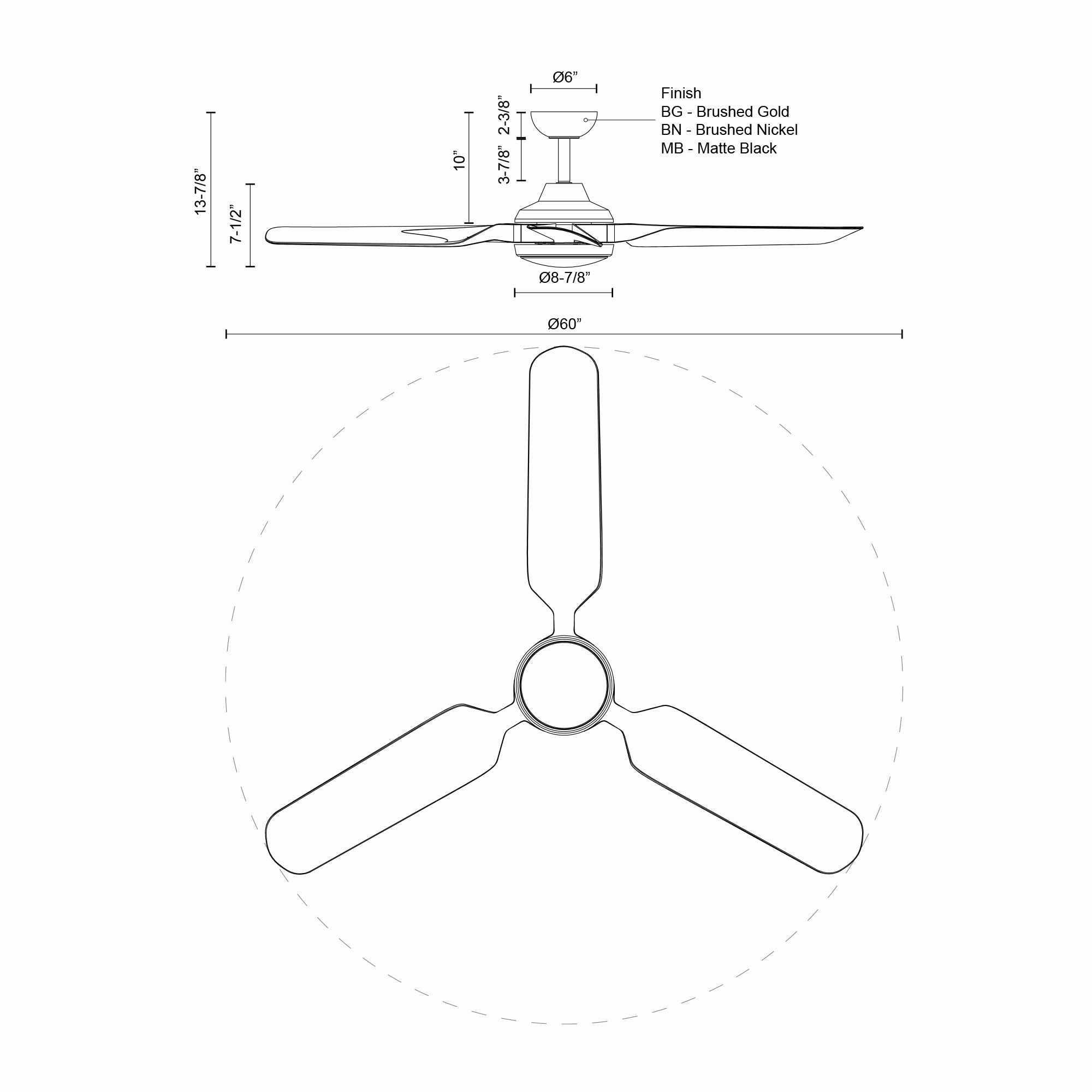Fremont 60" Ceiling Fan Brushed Nickel