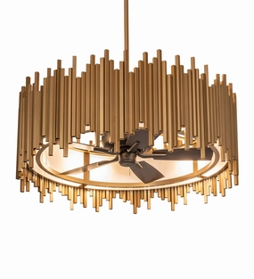 Frequency Eight Light Chandel-Air Gold Metallic large electric fans for spacious rooms