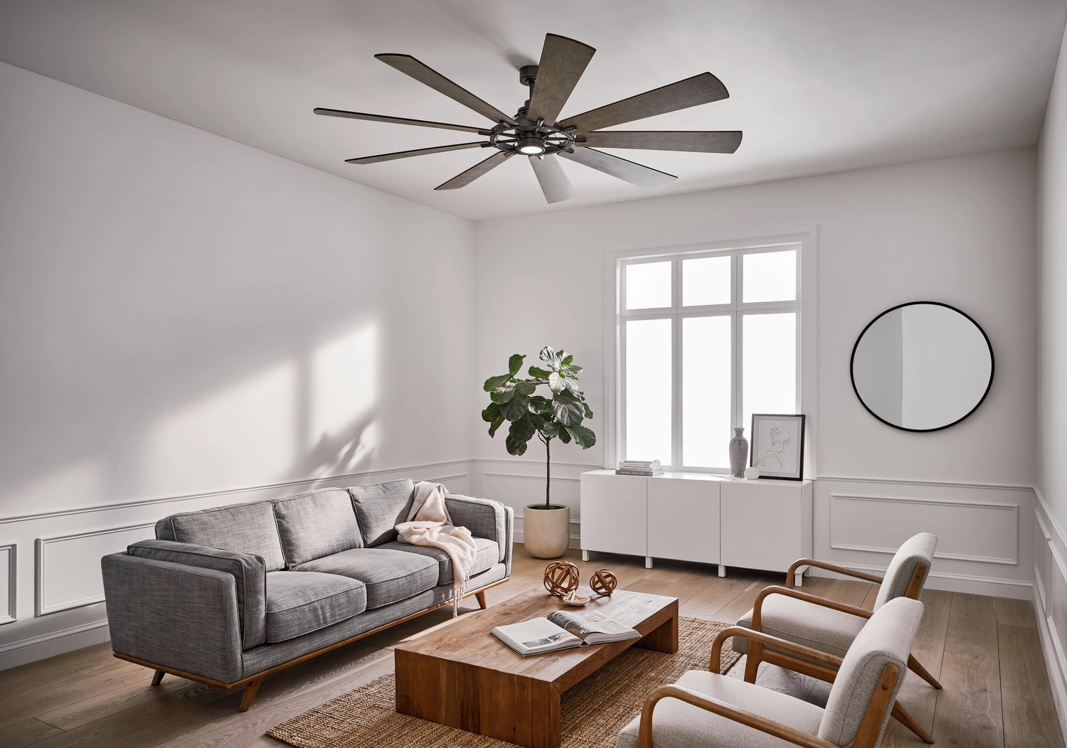Gentry Xl 85"Ceiling Fan Anvil Iron