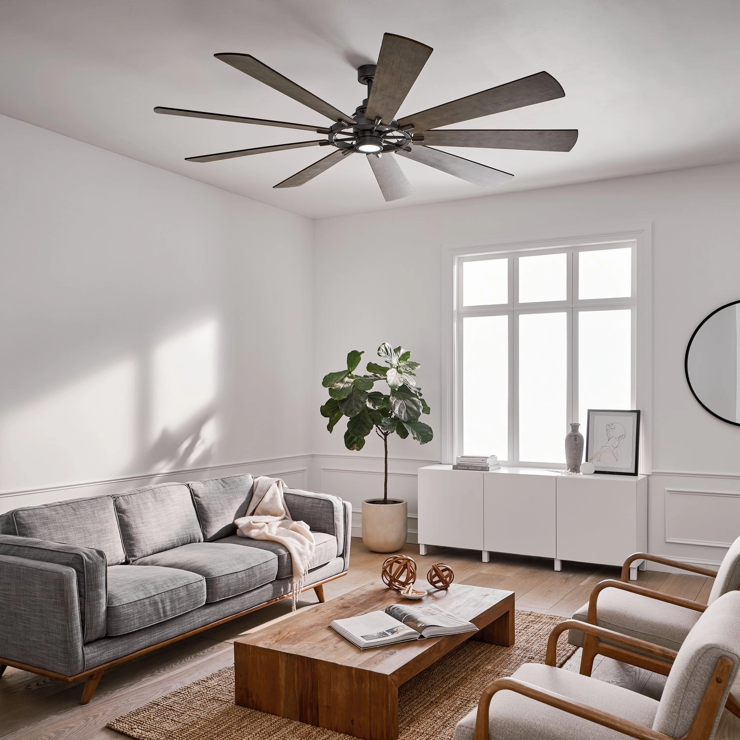 Gentry Xl 85"Ceiling Fan Anvil Iron