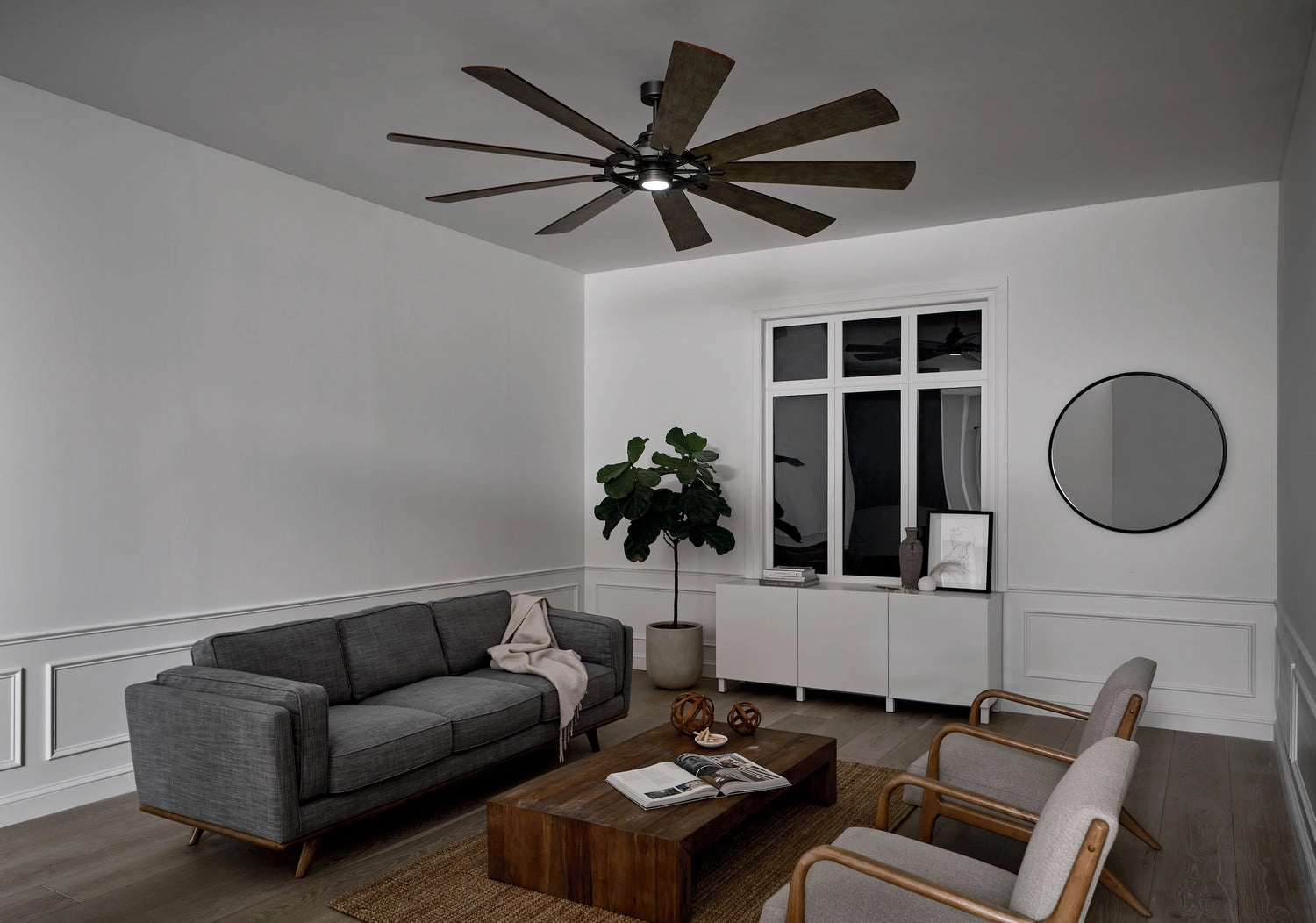 Gentry Xl 85"Ceiling Fan Anvil Iron