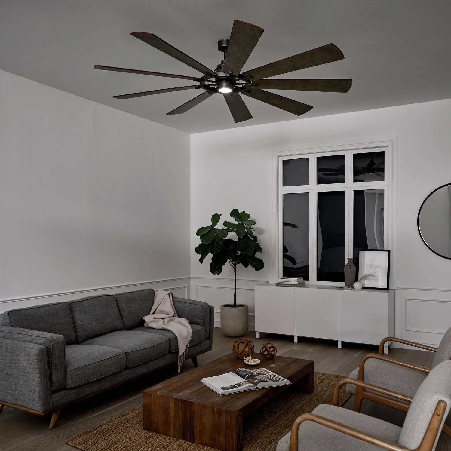 Gentry Xl 85"Ceiling Fan Anvil Iron