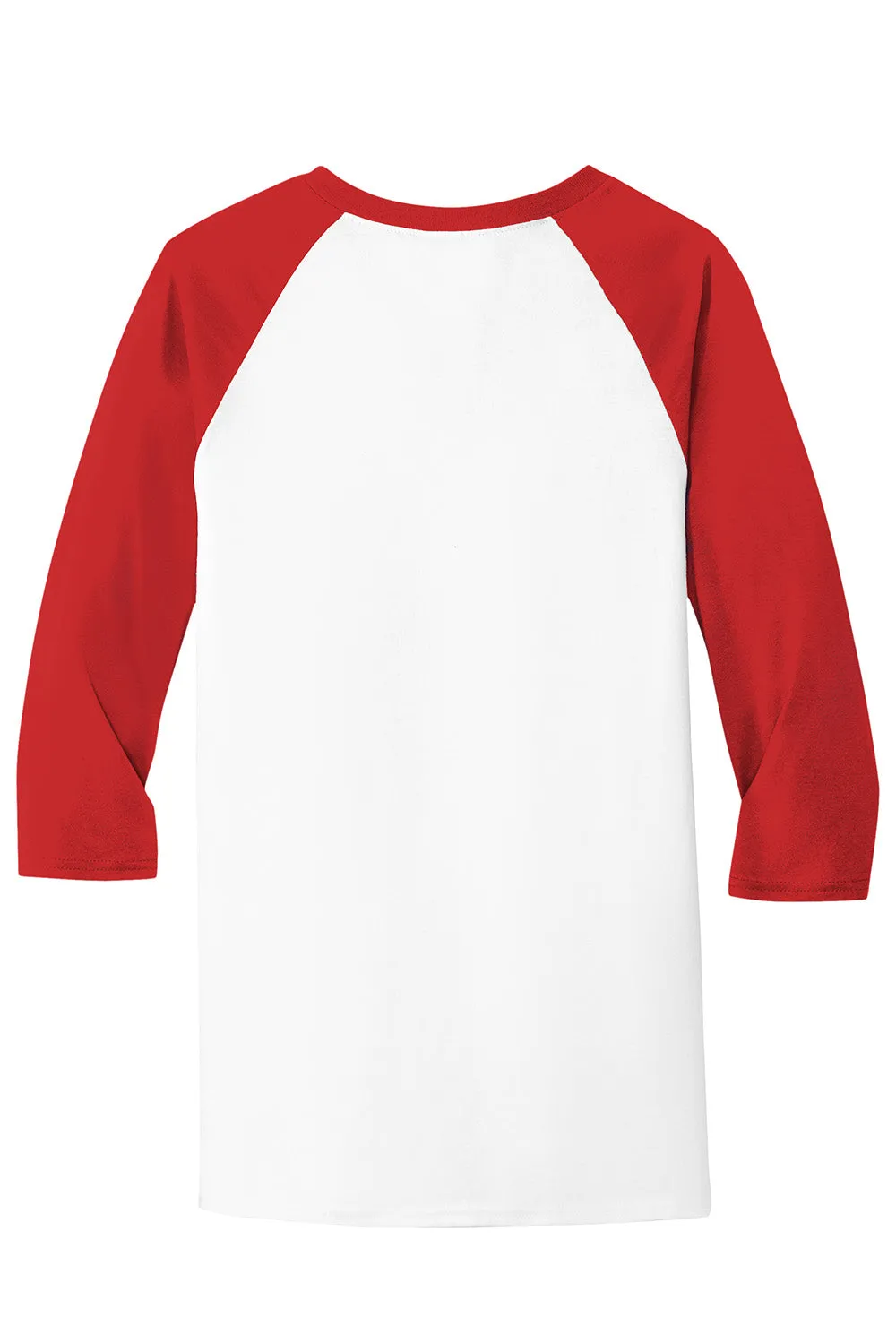 Gildan Mens 3/4 Sleeve Crewneck T-Shirt - White/Red  Affordable Clothing Gildan